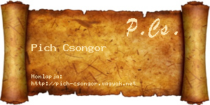 Pich Csongor névjegykártya